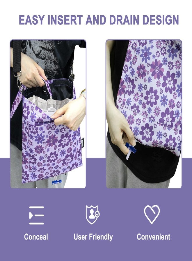 MDSTOP Catheter Bag Holder, Urine Drainage Bag Holder with Drain Tube Cover and Adjustable Shoulder Strap, Easy Acess and Drainage, Secure & Discreet for Urostomy Foley Catheter Users (Purple) - Image 2